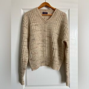 Pendleton Vintage Pure Virgin Wool Sweater Cream/Tan Multi-Colored Flecks Size L
